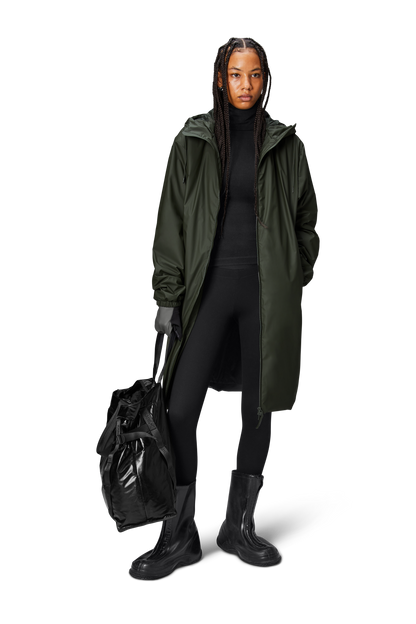 RAINS Lohja LONGER isolierte Curve Jacke W3T2 Grün Herbst/Winter