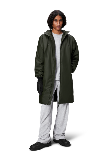 RAINS Lohja LONGER insulated Curve Jacket W3T2 Green najaar/Winter