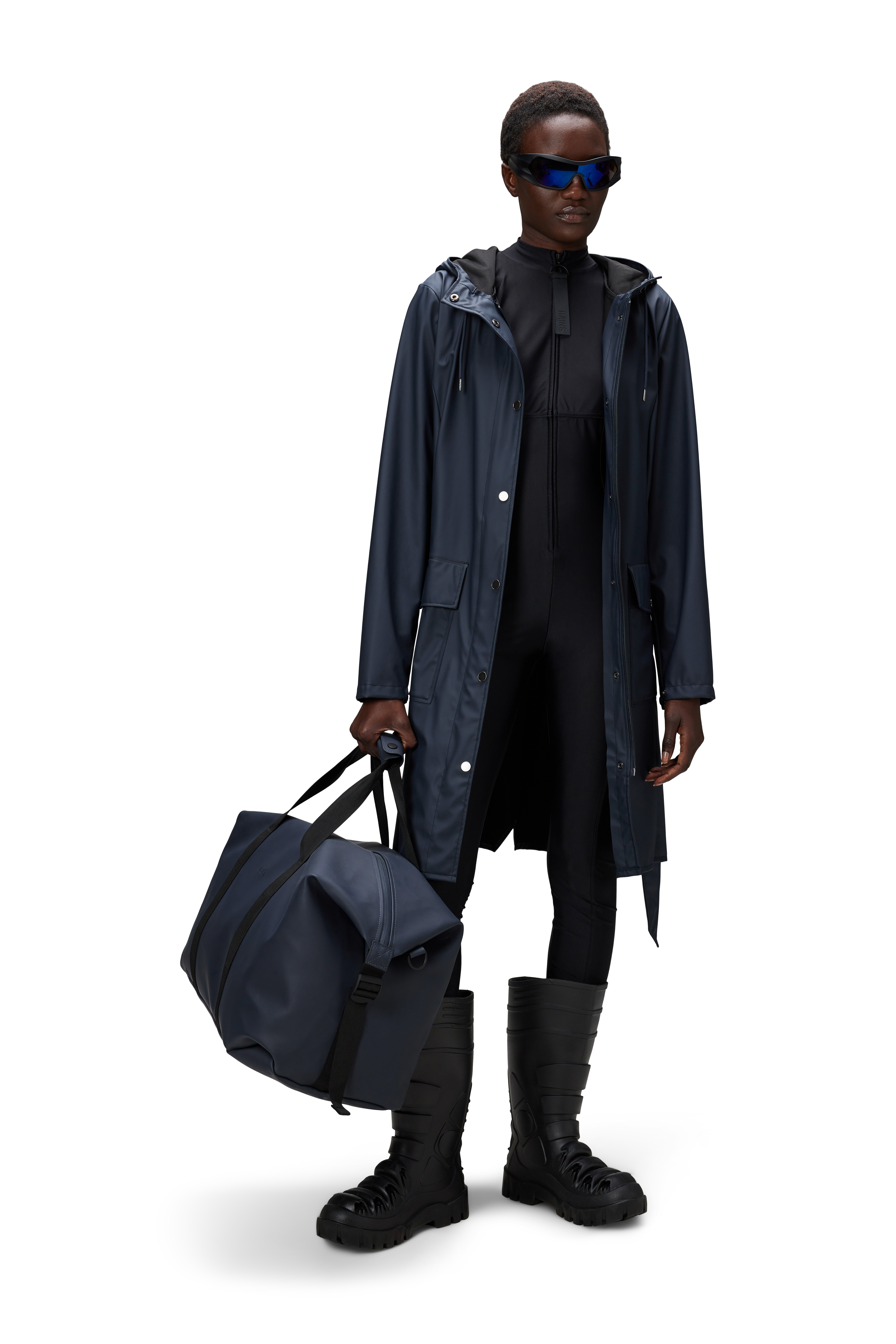 RAINS Curve W Jacke Marineblau