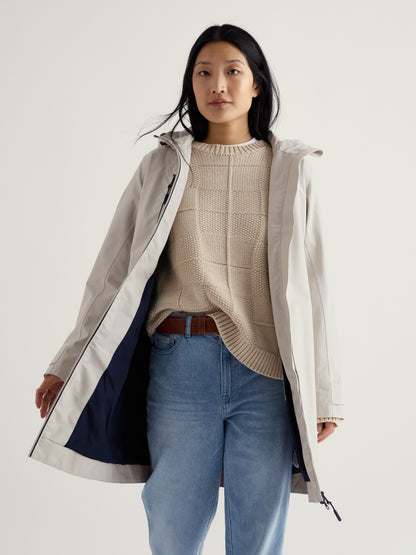 Seasalt Raincoat Women Beige Cloudburst Driftwood 