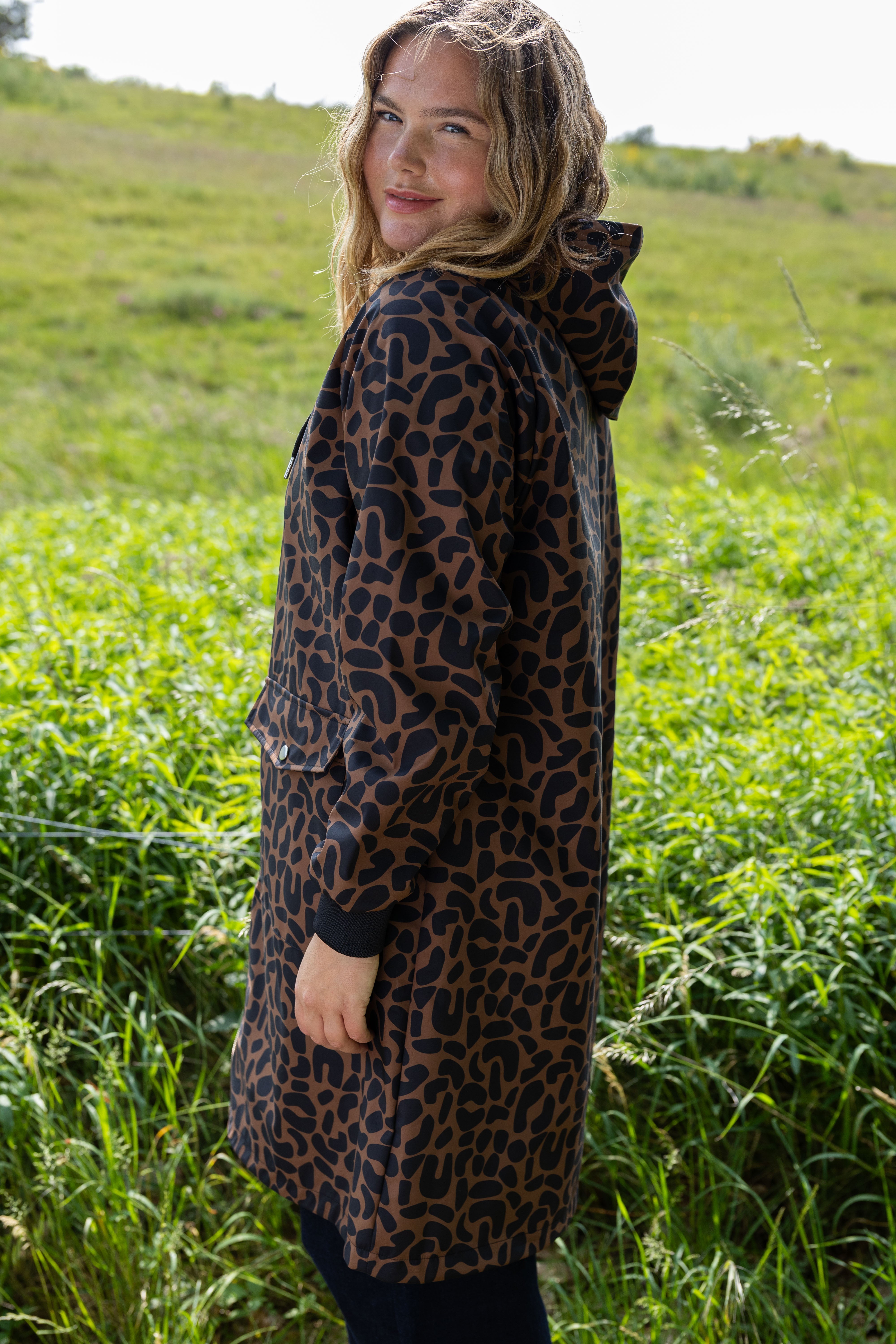 Danemarselisborg Brushed Shell Parka Brown/ Black UNILEOPARD