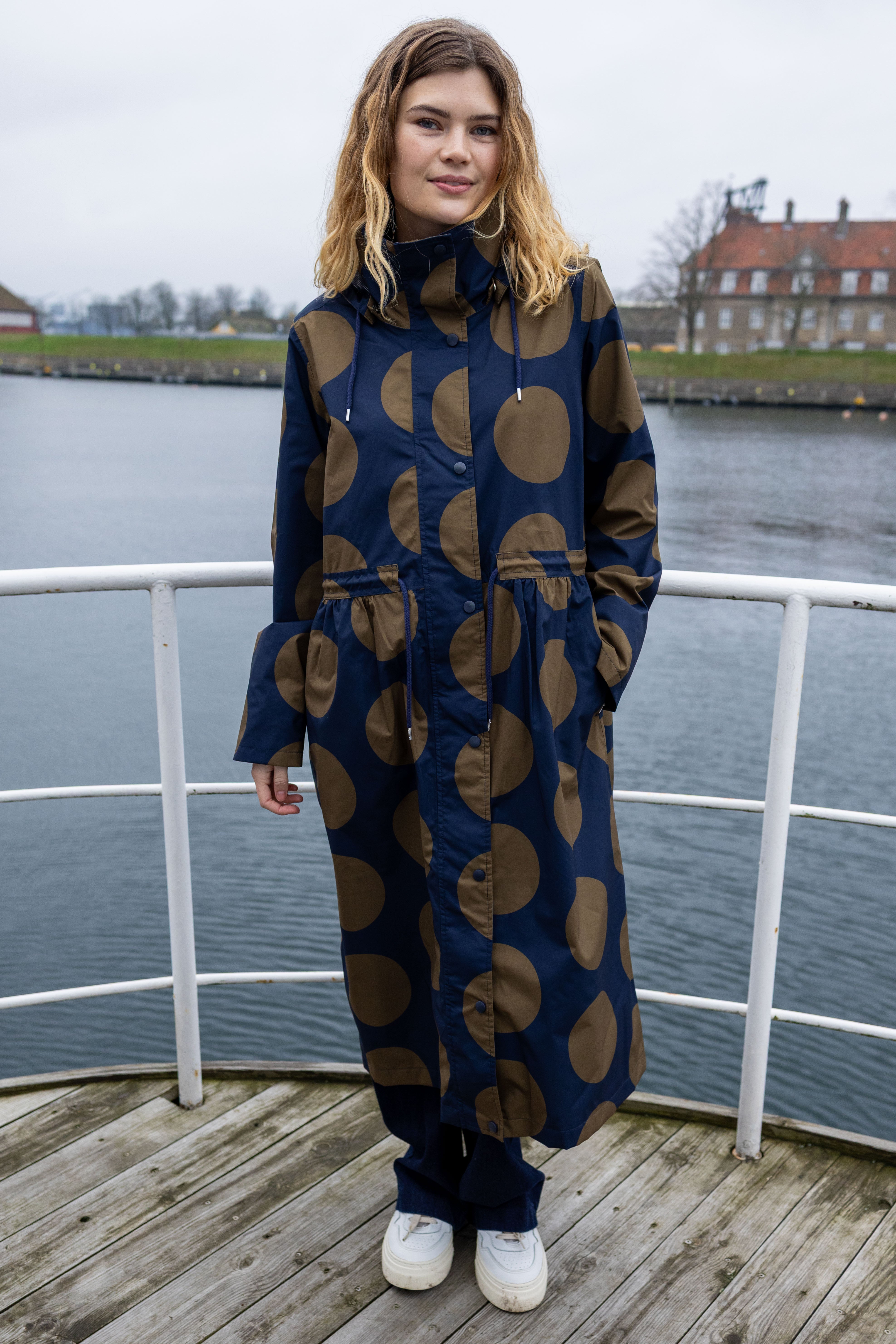Danefae DaneThunder Regenjas Dames Navy/ Olive Megadots