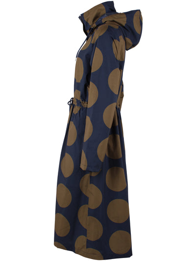 Danefae DaneThunder Regenjas Dames Navy/ Olive Megadots side