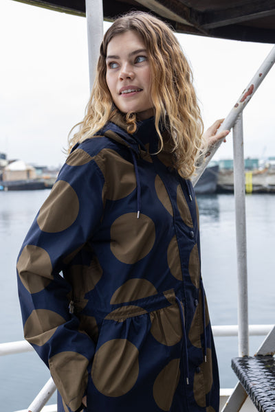 Danefae DaneThunder Regenjas Navy/ Olive dots
