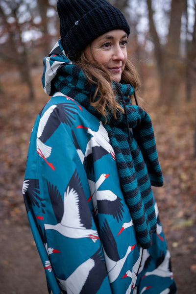 Danefae Danebodil Rainponcho Dark Slate Big Stork detail
