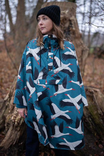 Danefae Danebodil Rainponcho Dark Slate Big Stork voorzijde