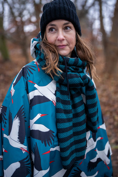 Danefae Danebodil Rainponcho Dark Slate Big Stork zijkant