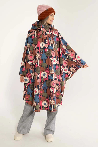 Danefae Danebodil Rainponcho Navy Mykologi voorkant