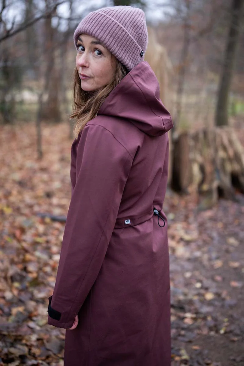 Danefae Premium Regenjas Dames Dogwalker Bordeaux zijkant