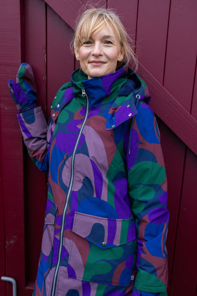 Danefae Regenjas Dames Daneturell Grey Plum Trops