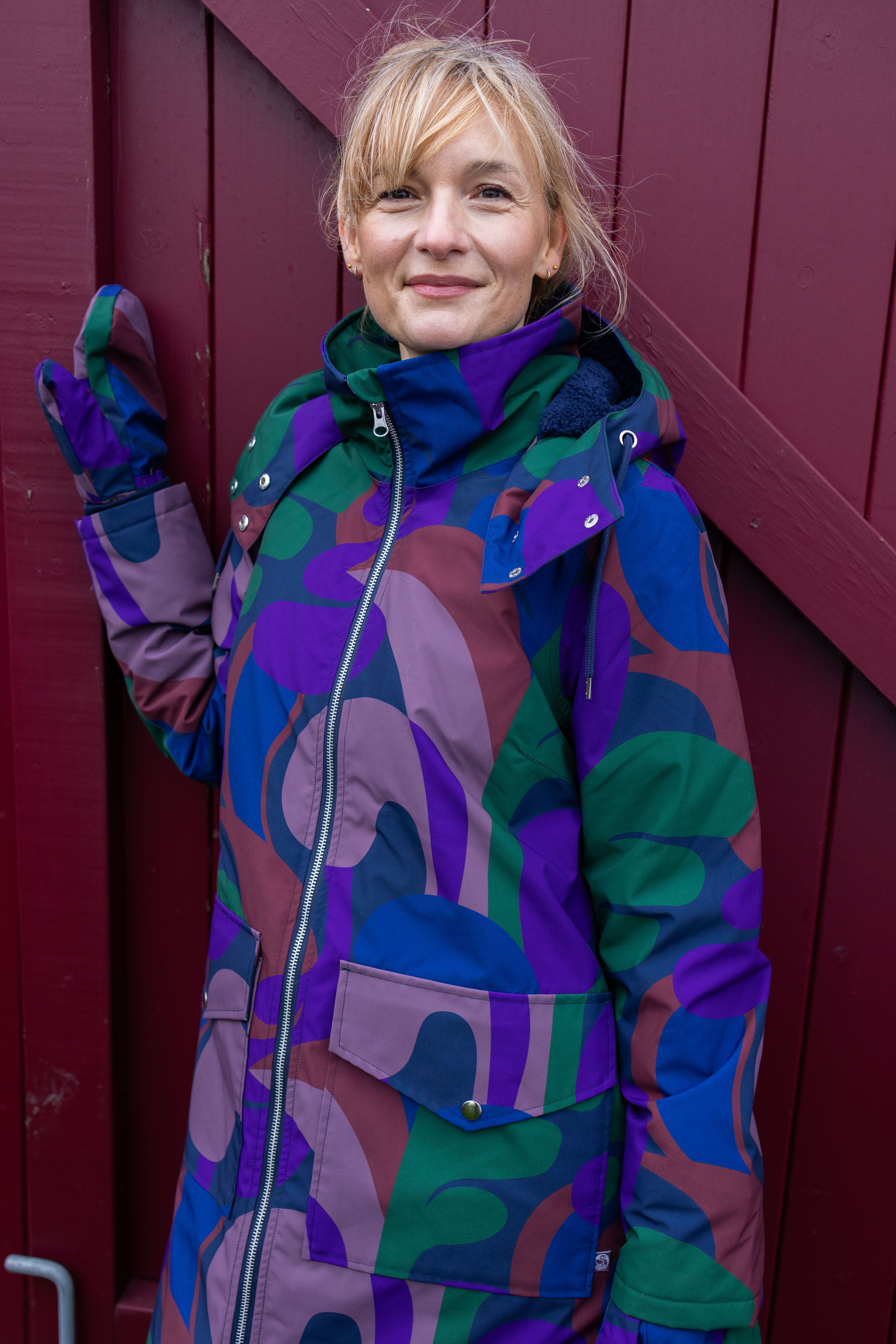 Danefae Regenjas Dames Daneturell Grey Plum Trops
