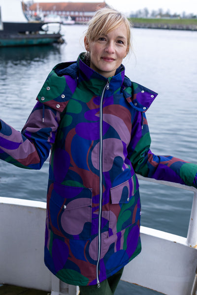 Danefae Regenjas Dames Daneturell Grey Plum Trops voor