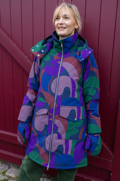 Danefae Regenjas Dames Daneturell Grey Plum Trops voorzijde