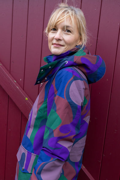 Danefae Regenjas Dames Daneturell Grey Plum Trops zij