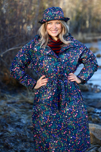 Danefae Regenjas Dames Elisabeth Dark Navy Botanical