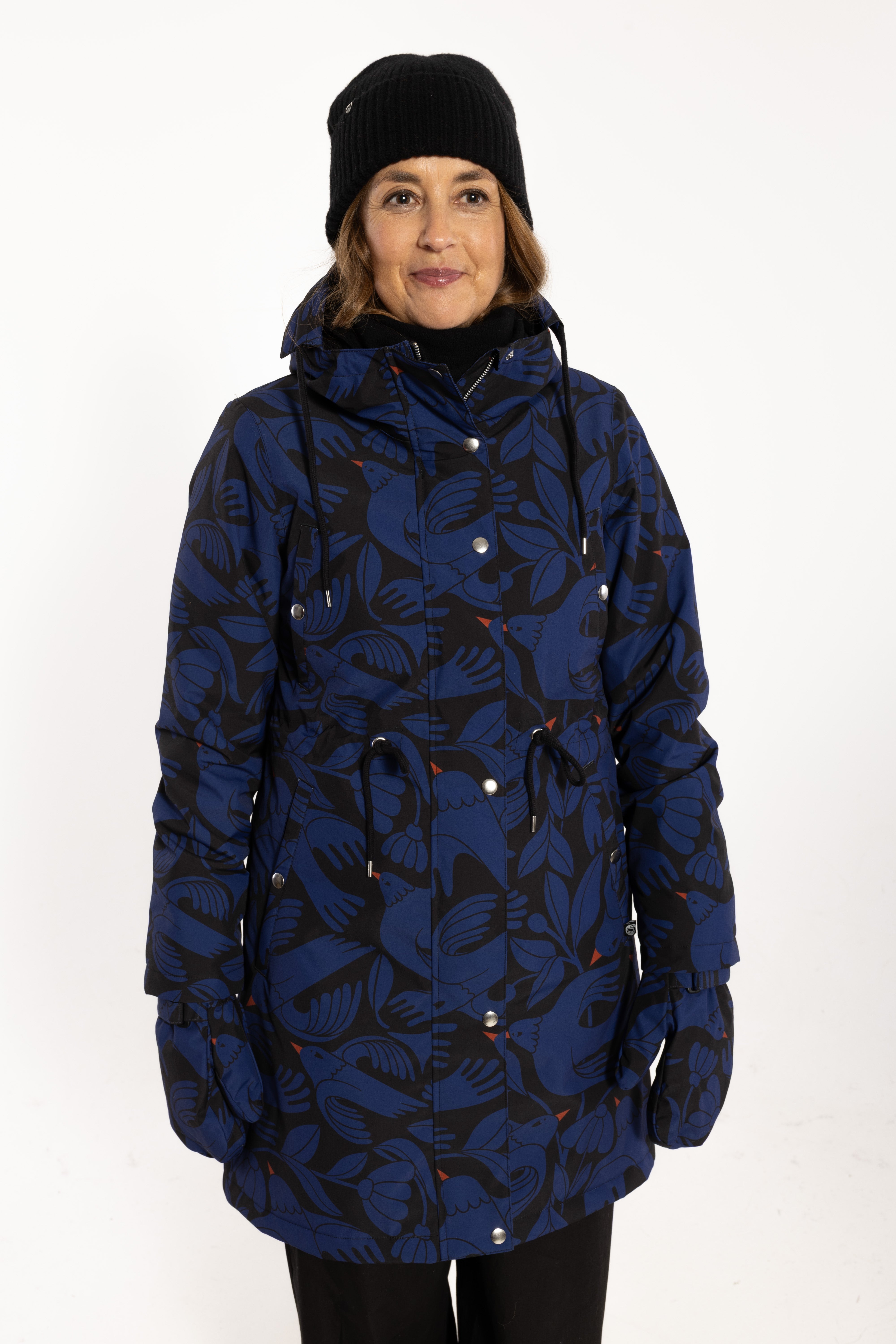 Danefae Winter Regenparka Dames Danenora Black/ Deep Blue Birdieup