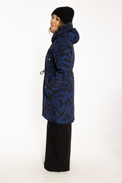 Danefae Winter Regenparka Dames Danenora Black/ Deep Blue Birdieup model2