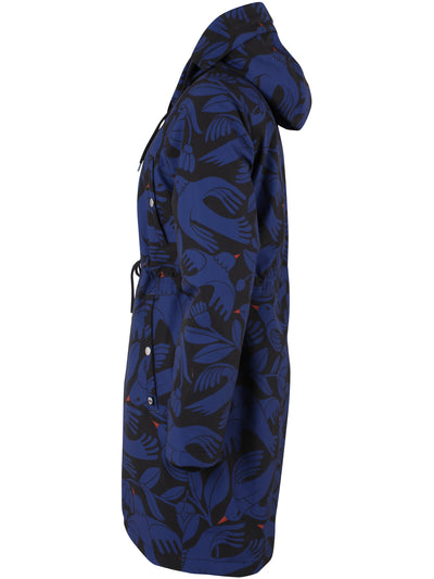 Danefae Winter Regenparka Dames Danenora Black/ Deep Blue Birdieup side