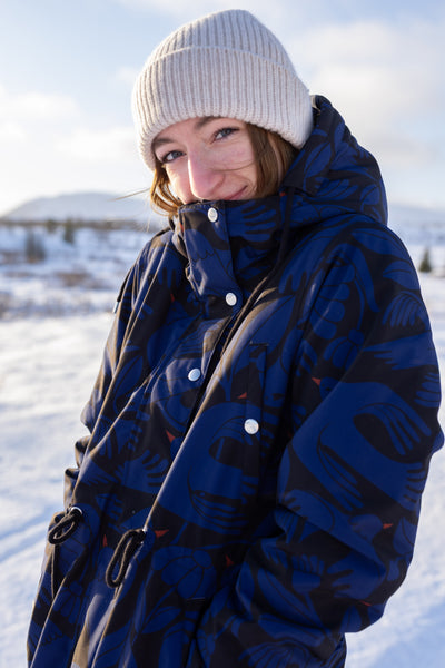 Danefae Winter Regenparka Dames Danenora Black/ Deep Blue Birdieup winter