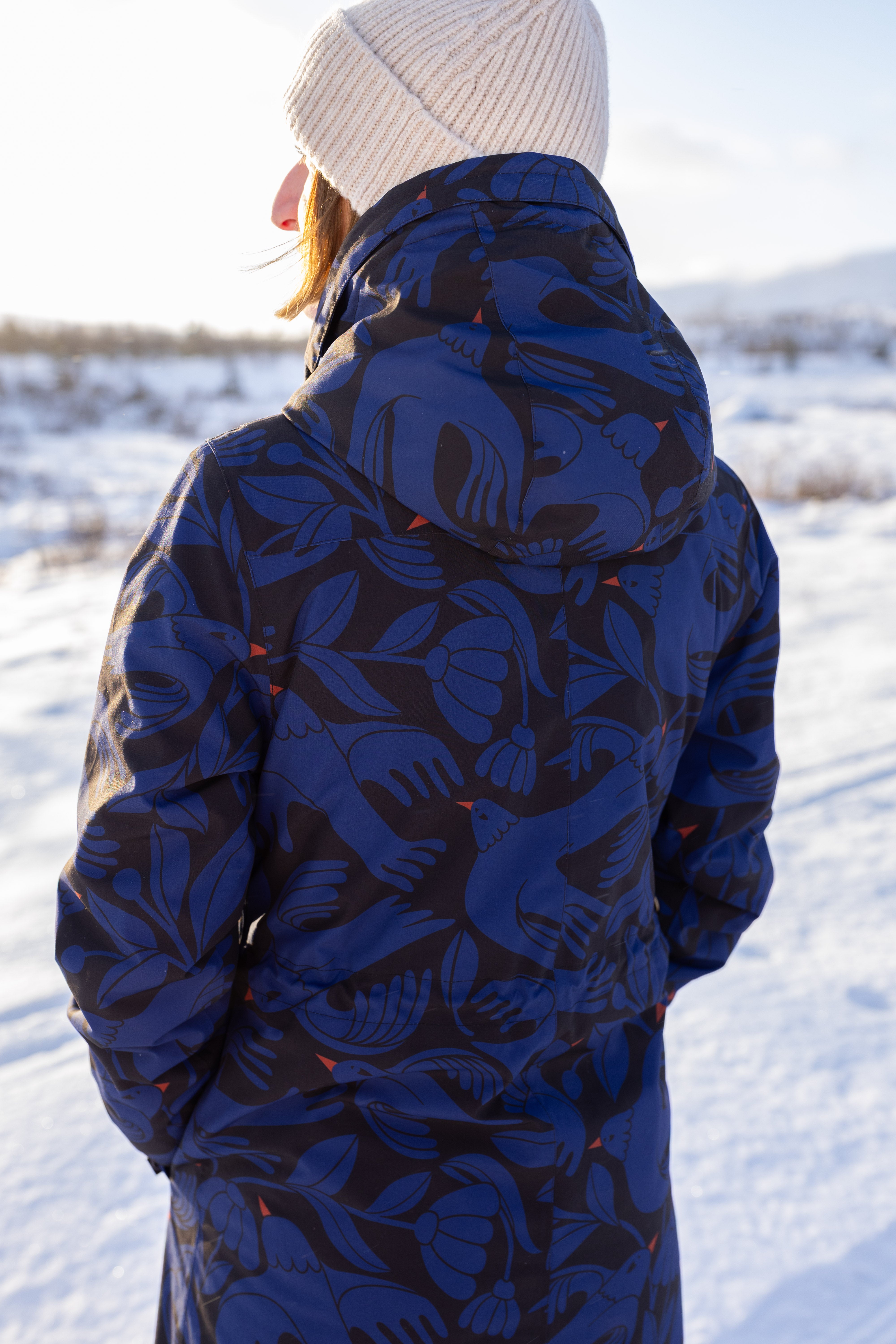 Danefae Winter Regenparka Dames Danenora Black/ Deep Blue Birdieup winter3