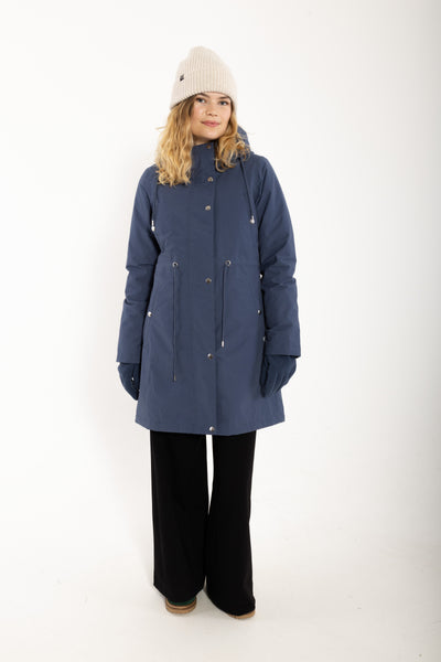 Danefae Winter Regenparka Dames Danenora Dark Grey Blue voorzijde