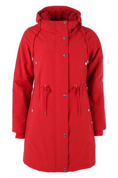  Danefae Winter Regenparka Dames Danenora Dark Red model front