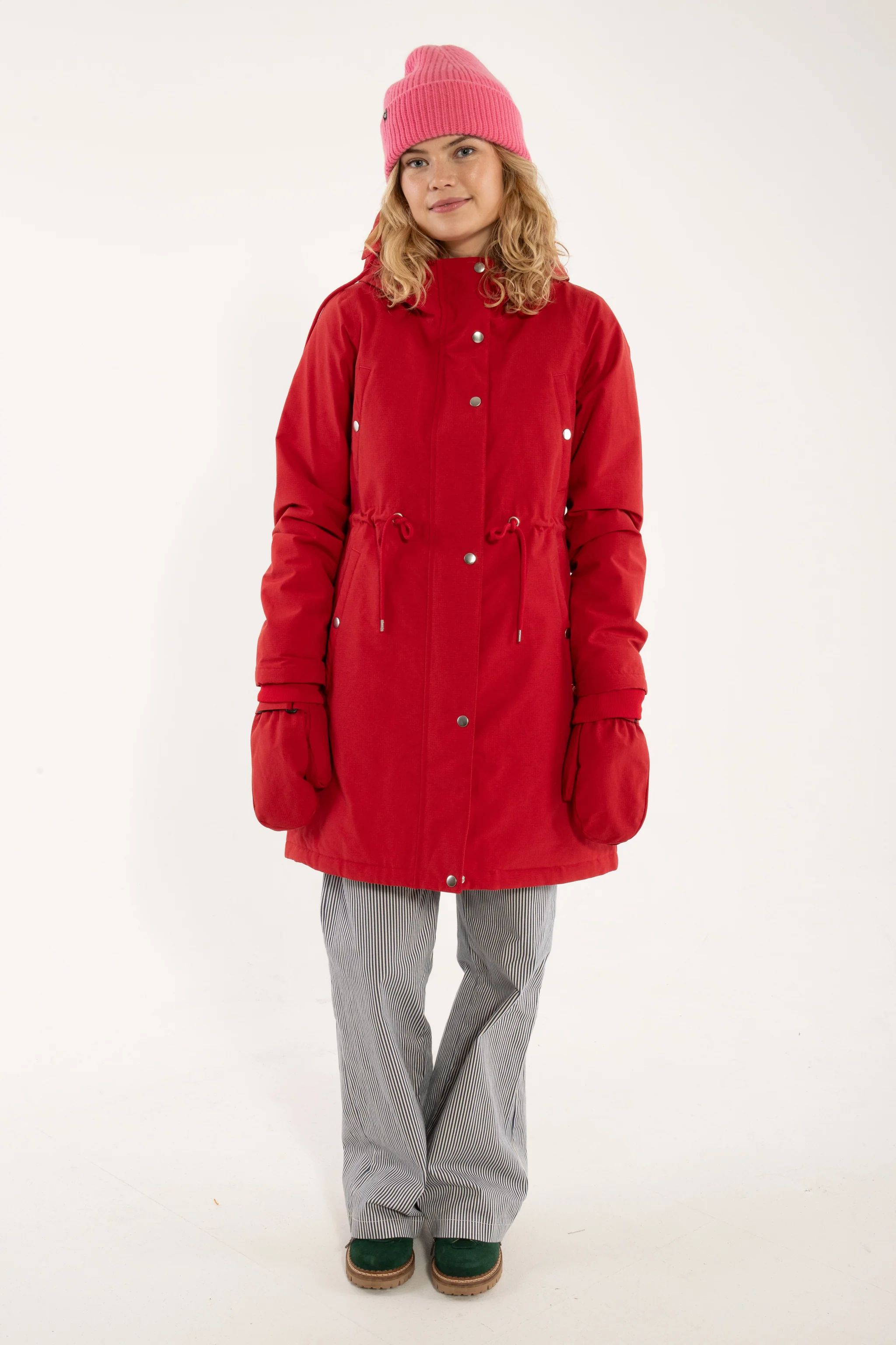  Danefae Winter Regenparka Dames Danenora Dark Red model voorkant