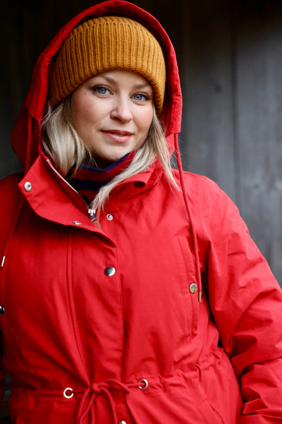  Danefae Winter Regenparka Dames Danenora Dark Red sfeer1