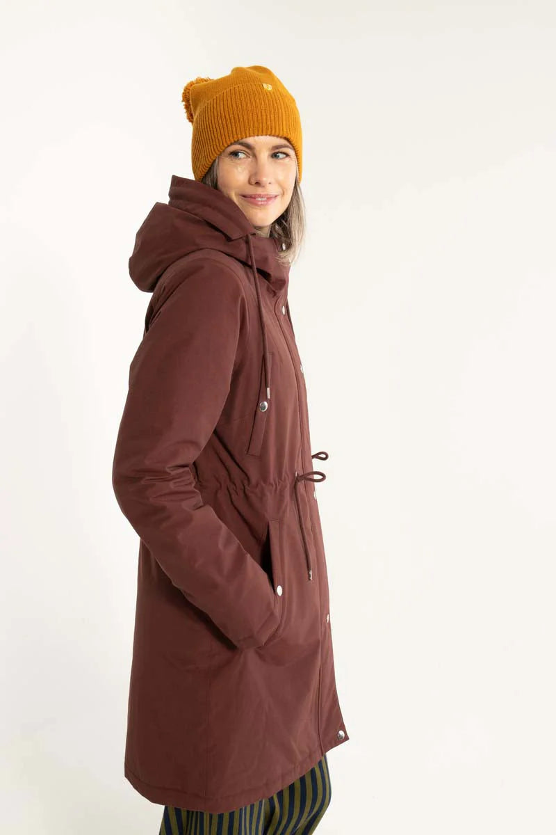Danefae Winter Regenparka Dames Danenora Deep Bordeaux zijkant