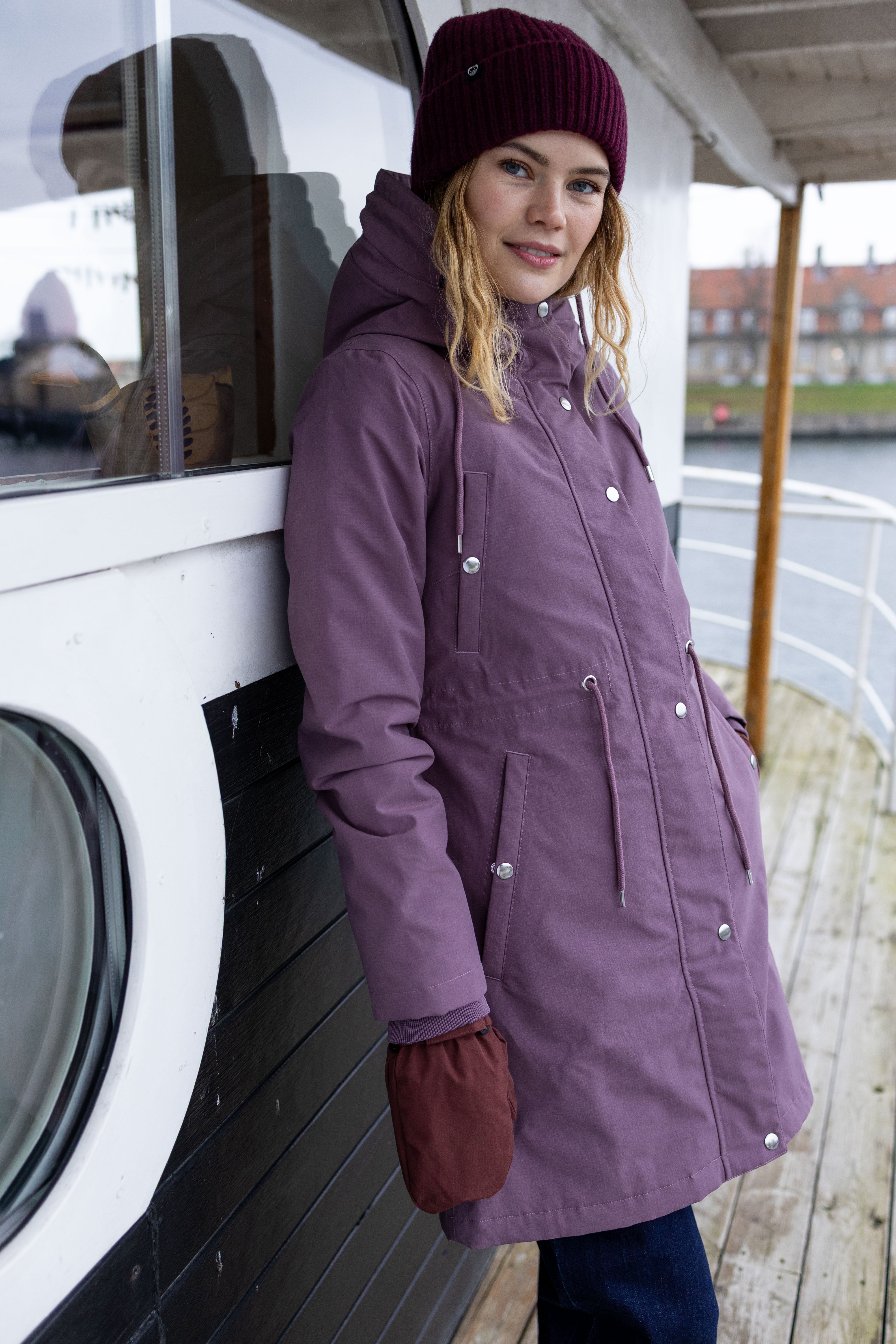 Danefae Winter Regenparka Dames Danenora Grey Plum