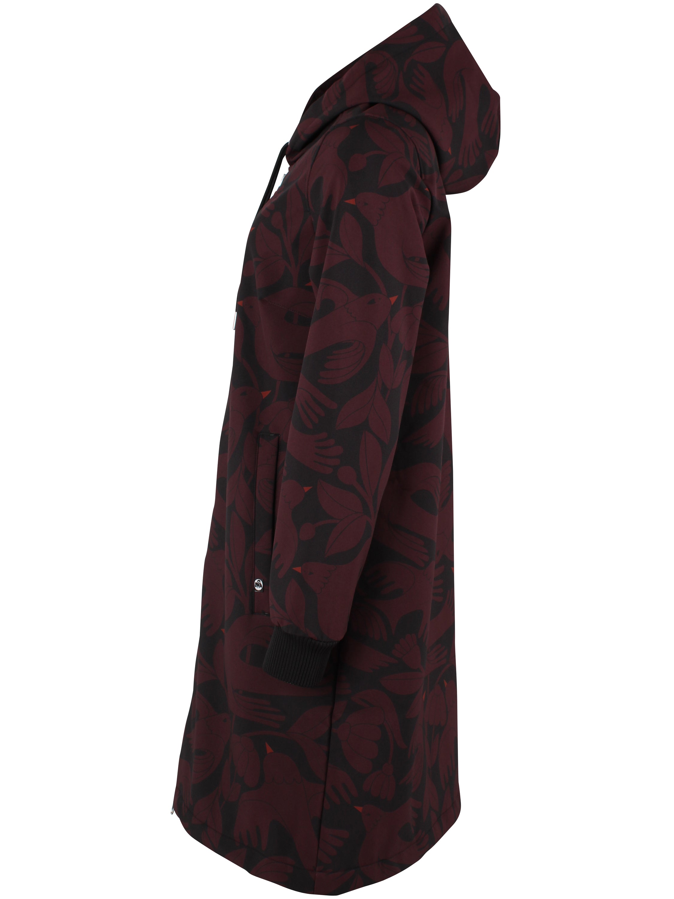 Danekarla Softshell Black/Dark Wine Birdie side