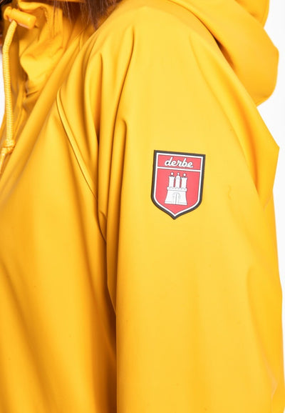 Derbe Regenjas Dames Traveby Friese Fisher Geel detail