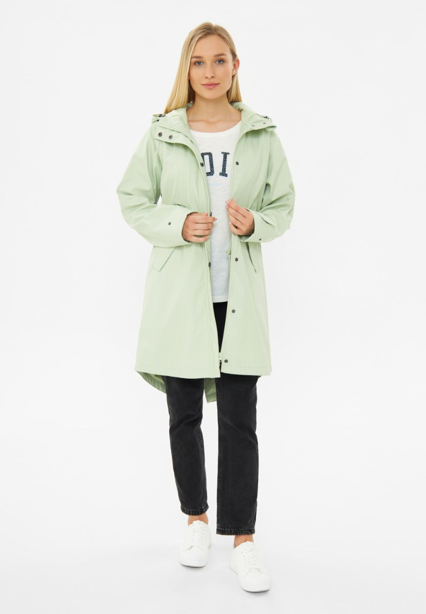 Derbe Regenjas Dames Traveby Friese Island Fog Green  model