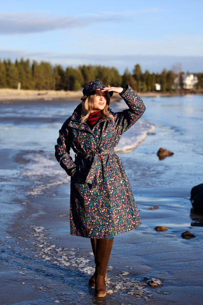 Danefae Regenjas Dames Elisabeth Dark Navy Botanical