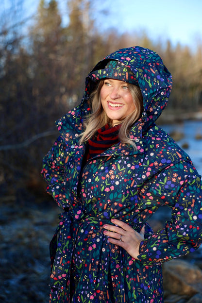 Danefae Regenjas Dames Elisabeth Dark Navy Botanical