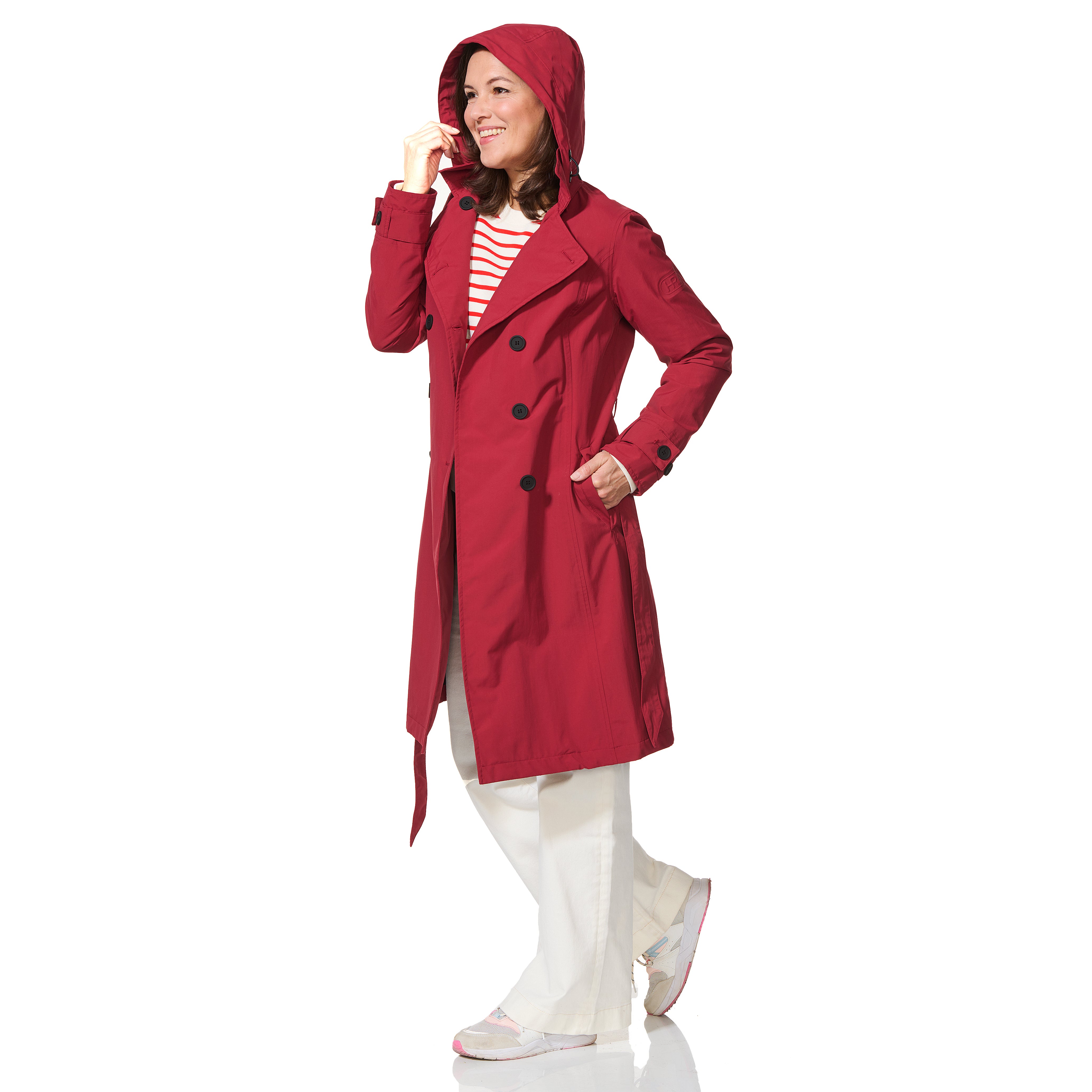 Happy Rainy Days Trenchcoat Geneve donkerrood | Hipinderegen.nl