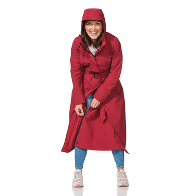 Happy Rainy Days Extra langer Regenmantel Montreal Dunkelrot 