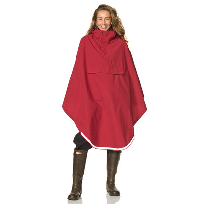 Happy Rainy Days Bikecape Reflectie Donker rood