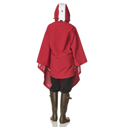 Happy Rainy Days Bikecape Reflectie Donker rood