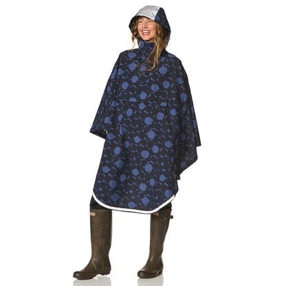 Happy Rainy Days Bikecape Reflectie AOP Dress Blue/ Black
