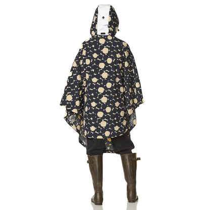 Happy Rainy Days Bikecape Reflectie AOP Beige/ Blue Graphite