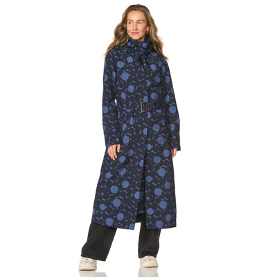 Happy Rainy Days Extra Long Raincoat Montreal AOP Kleid Blau/Schwarz