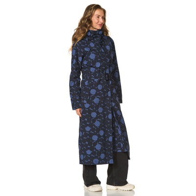 Happy Rainy Days Extra Long Raincoat Montreal AOP Kleid Blau/Schwarz
