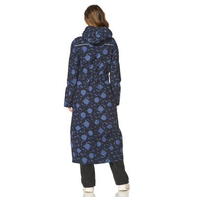 Happy Rainy Days Extra Long Raincoat Montreal AOP Kleid Blau/Schwarz