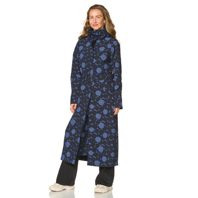 Happy Rainy Days Extra Long Raincoat Montreal AOP Kleid Blau/Schwarz