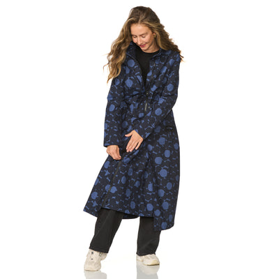 Happy Rainy Days Extra Long Raincoat Montreal AOP Kleid Blau/Schwarz