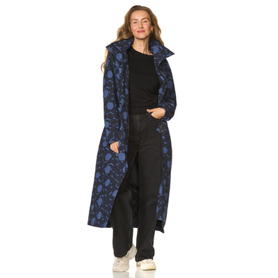 Happy Rainy Days Extra Long Raincoat Montreal AOP Kleid Blau/Schwarz