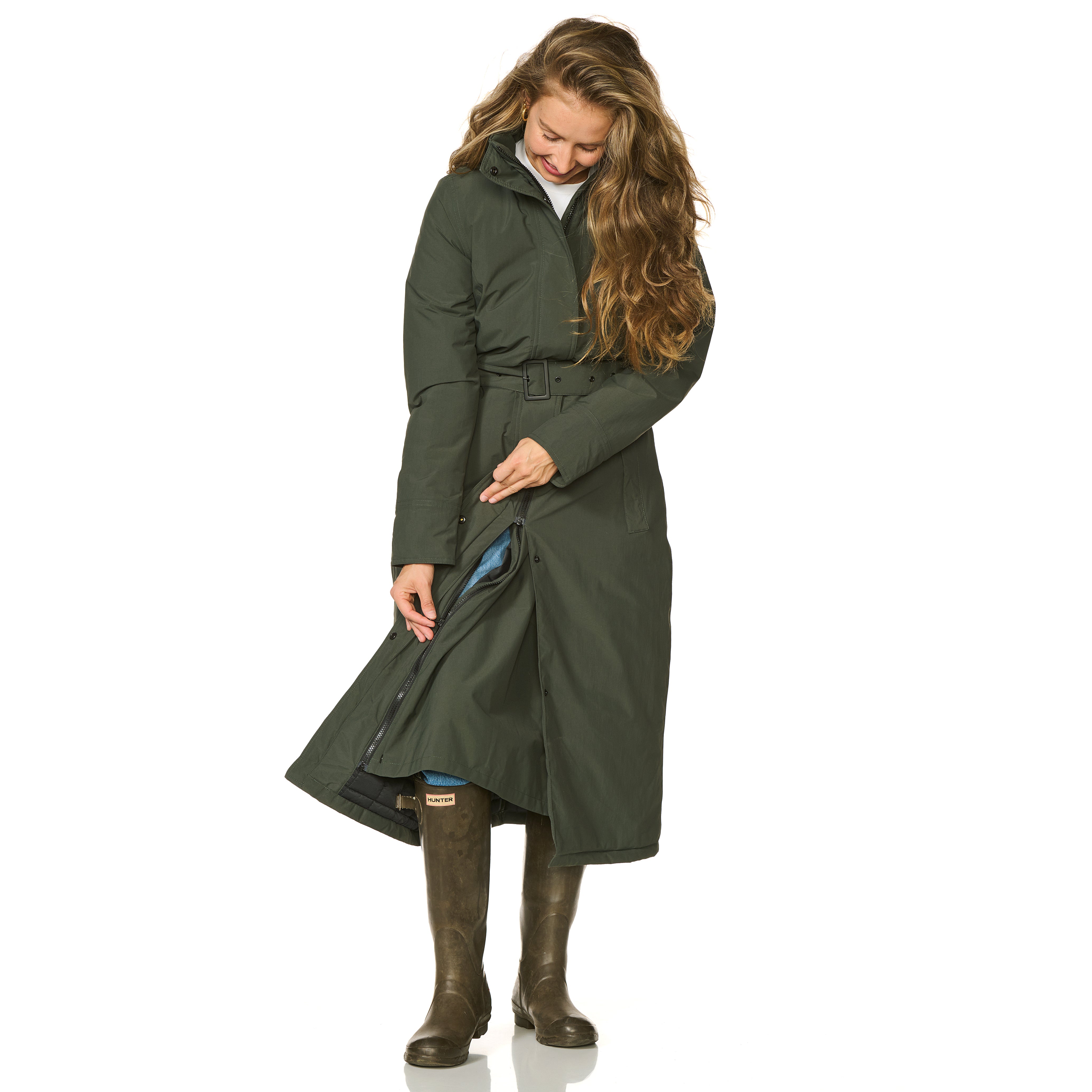 Happy Rainy Days Extra langer Regenmantel gepolstert Toronto Dunkelgrün 