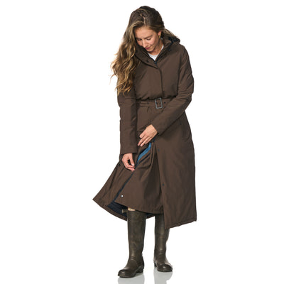 Happy Rainy Days Extra langer Regenmantel gesteppt Toronto Dark Brown