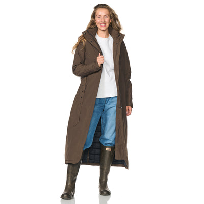 Happy Rainy Days Extra langer Regenmantel gesteppt Toronto Dark Brown